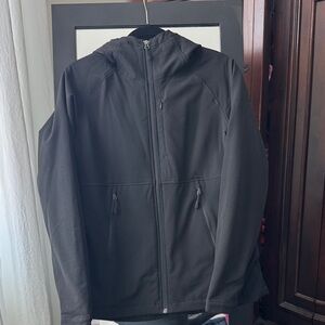 Kirkland Signature Black hooded Jacket- lined in the softest plush-very warm